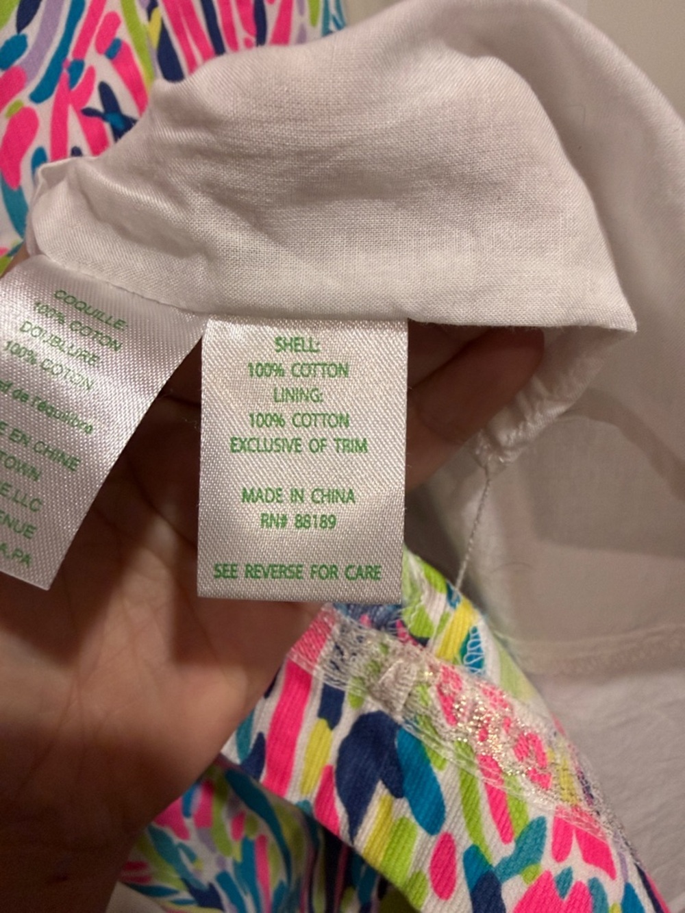 Lilly Pulitzer Cathy Shift Dress in Indigo Palm Reader Sz 8 - Picture 6 of 7